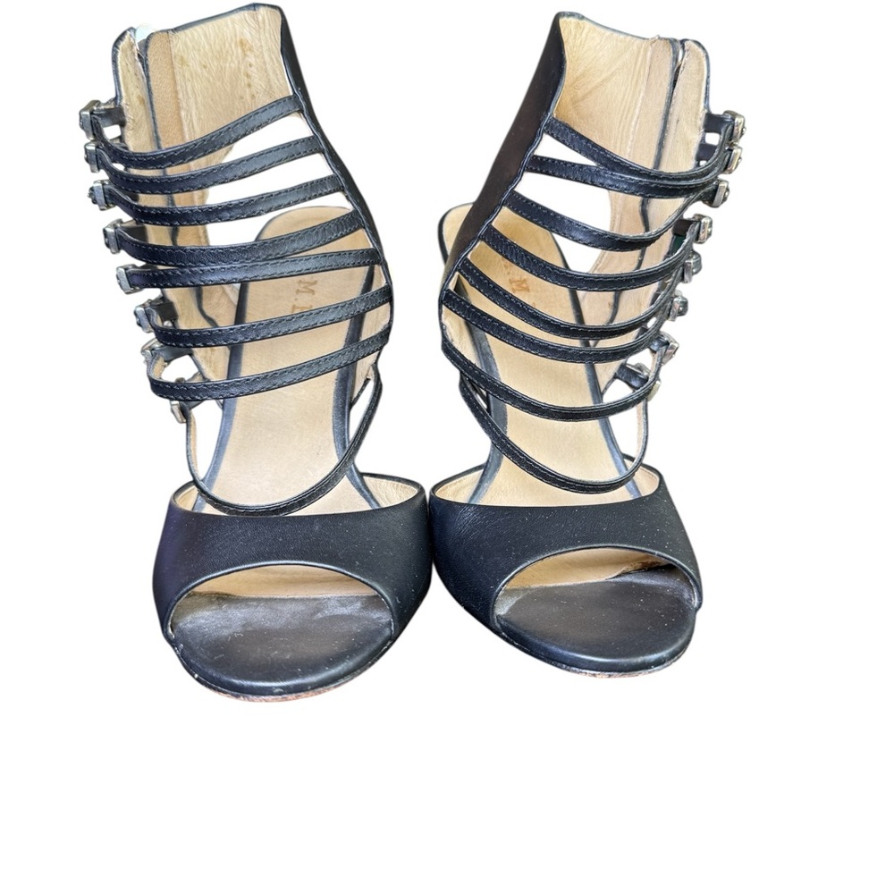 L.A.M.B.‎ Black Multi-Strap Open-Toe High-Heel Sandals